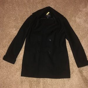 Black wool 2 in 1 pea coat